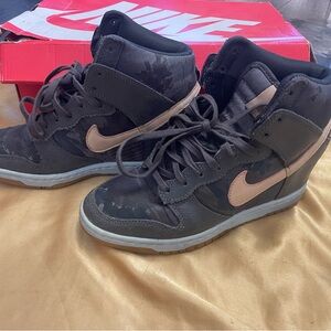 Nike Camouflage High-Tops with Pink Accents